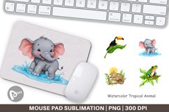 Mouse Pad Tropical Animals Watercolor Product Image 1