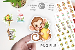 Tropical Animals Watercolor Sticker Product Image 1