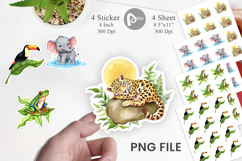 Tropical Animals Watercolor Sticker Product Image 1