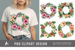 Watercolor Tropical flower frame Clipart Product Image 1