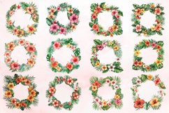 Watercolor Tropical flower frame Clipart Bundle Product Image 2