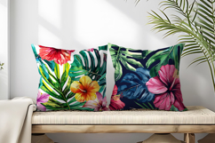 Watercolor Tropical Leaves and Hibiscus Seamless DP Product Image 2