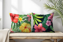 Watercolor Tropical Leaves and Hibiscus Seamless DP Product Image 2