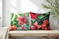 Watercolor Tropical Leaves and Hibiscus Seamless DP Product Image 2