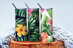 Watercolor Tropical Leaves and Hibiscus Seamless DP Product Image 3