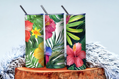 Watercolor Tropical Leaves and Hibiscus Seamless DP Product Image 3