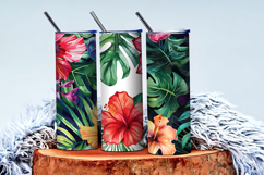 Watercolor Tropical Leaves and Hibiscus Seamless DP Product Image 3