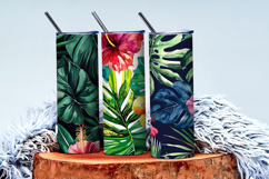 Watercolor Tropical Leaves and Hibiscus Seamless DP Product Image 3