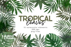 Watercolor Tropical Leaves Clipart 