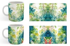 Watercolor Tropical rainforests | Mug sublimation design Product Image 3