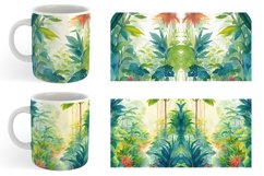 Watercolor Tropical rainforests | Mug sublimation design Product Image 5