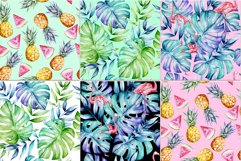 12 Seamless Tropical Watercolor Patterns - JPG Backgrounds Product Image 4