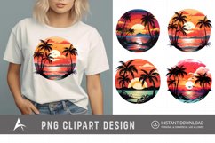 Watercolor Tropical Sunsets Sublimation Clipart Product Image 1