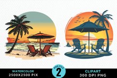 Watercolor Tropical Valentines Exquisite Clipart Product Image 1