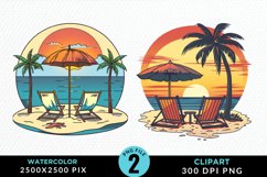 Watercolor Tropical Valentines Exquisite Clipart Product Image 1