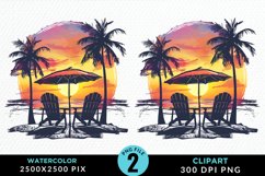 Watercolor Tropical Valentines Artwork Clipart Product Image 1