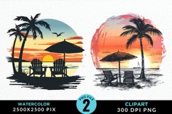 Watercolor Tropical Valentines Exquisite Clipart Product Image 1