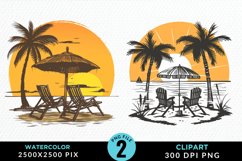 Watercolor Tropical Valentines Exquisite Clipart Product Image 1
