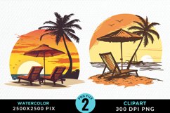 Watercolor Tropical Valentines Exquisite Clipart Product Image 1