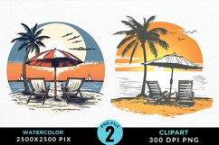 Watercolor Tropical Valentines Artwork Clipart Product Image 1