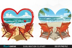 Watercolor Tropical Valentines PNG Clipart Product Image 1