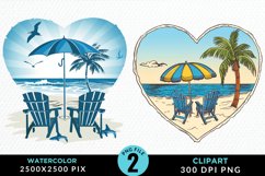 Watercolor Tropical Valentines Graphics Clipart Product Image 1