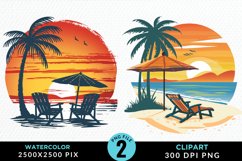 Watercolor Tropical Valentines Exquisite Clipart Product Image 1