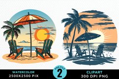 Watercolor Tropical Valentines Graphics Clipart Product Image 1