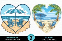 Watercolor Tropical Valentines Exquisite Clipart Product Image 1