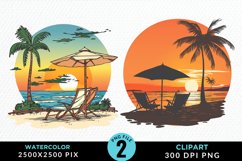 Watercolor Tropical Valentine&#039;s Day Clipart Bundle Product Image 2