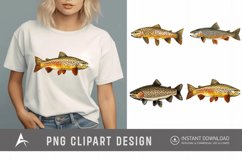 Watercolor Trout Fish Clipart Product Image 1