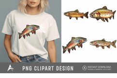 Watercolor Trout Fish Clipart Product Image 1