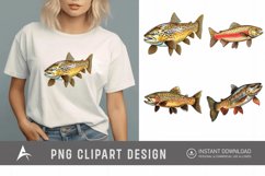 Watercolor Trout Fish Clipart Product Image 1