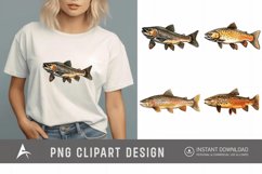 Watercolor Trout Fish Clipart Product Image 1