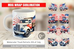 Mug sublimation design Truck 4th of July Product Image 1