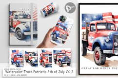 Digital Paper Truck 4th of July Product Image 1