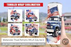 Tumbler Sublimation Wrap Truck 4th of July Product Image 1