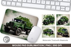 Mouse Pad Watercolor Truck Shamrocks Product Image 1
