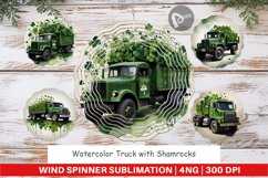 Wind Spinner Watercolor Truck Shamrocks Product Image 1