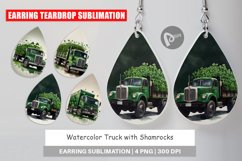 Earring Teardrop Watercolor Truck Shamrocks Product Image 1