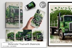 Digital Paper Watercolor Truck Shamrocks Product Image 1