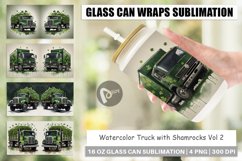 Glass Can Wraps Watercolor Truck Shamrocks Product Image 1