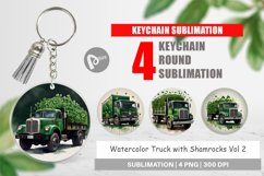 Keychain Watercolor Truck Shamrocks Product Image 1