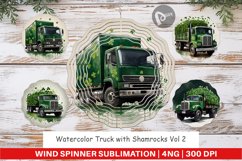 Wind Spinner Watercolor Truck Shamrocks Product Image 1