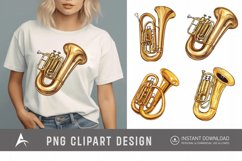 Watercolor Tuba Clipart PNG Product Image 1