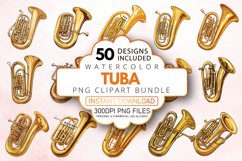 Watercolor Tuba Clipart Bundle Product Image 1