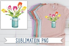 Watercolor tulip flower clipart. Bouquets, wreath Product Image 4