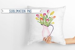 Watercolor tulip flower clipart. Bouquets, wreath Product Image 6