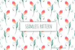 Elegant Hand-Drawn Tulip Seamless Pattern Product Image 2