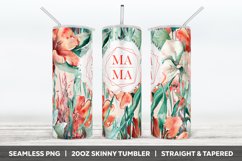 Watercolor Floral Mama Tumbler Sublimation PNG, Mom Cup Wrap